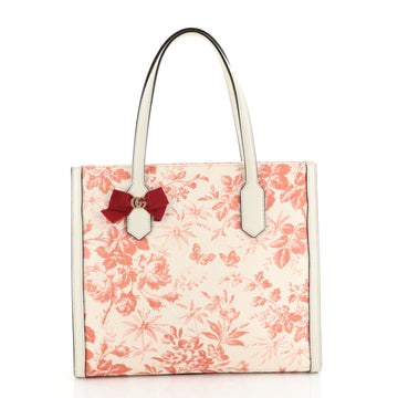Gucci GG Ribbon Tote Coated Printed Canvas Medium