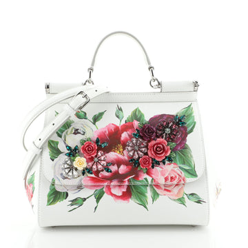 Miss Sicily Bag Embellished Printed Leather Medium