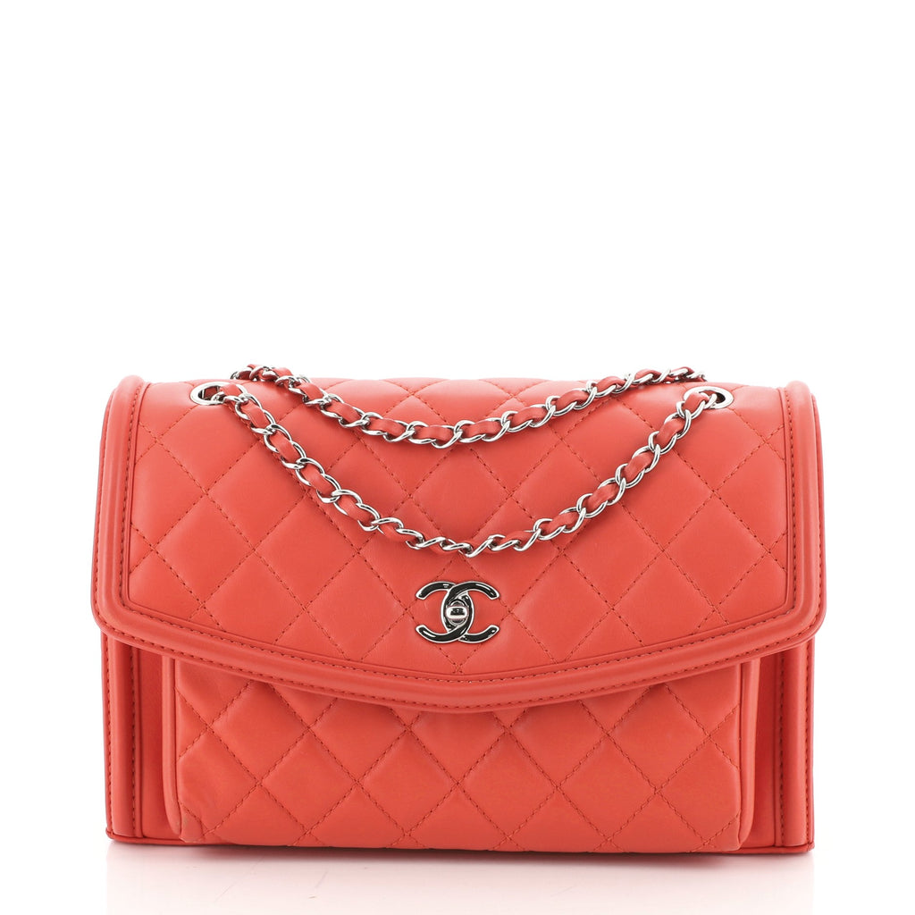 CHANEL Lambskin Quilted Large Geometric Flap Bag