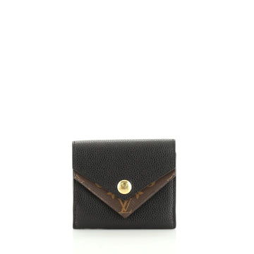 Louis Vuitton Double V Compact Wallet Leather with Monogram Canvas 