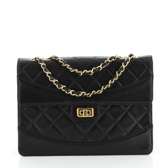 Chanel Vintage CC Turn Lock Chain Flap Bag Quilted Lambskin Medium