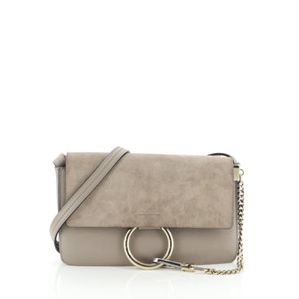 Chloe Faye Shoulder Bag Leather and Suede Small