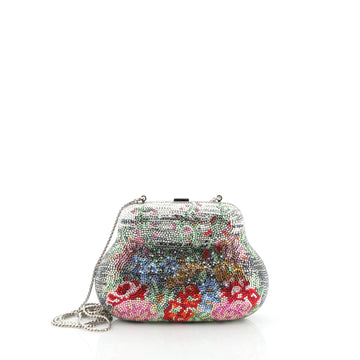 Judith Leiber Floral Minaudiere Crystal Medium