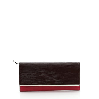Louis Vuitton Brown/Red Epi Leather Flore Wallet Louis Vuitton
