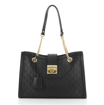 Gucci Padlock Chain Tote Guccissima Leather Medium