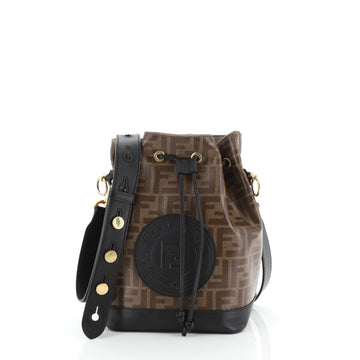Fendi Mon Tresor Bucket Bag Zucca Coated Canvas Small