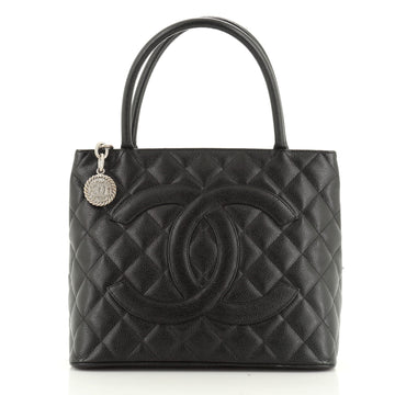 Medallion Tote Quilted Caviar