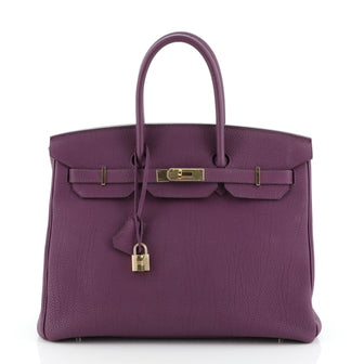 Hermes Birkin Handbag Purple Togo with Gold Hardware 35
