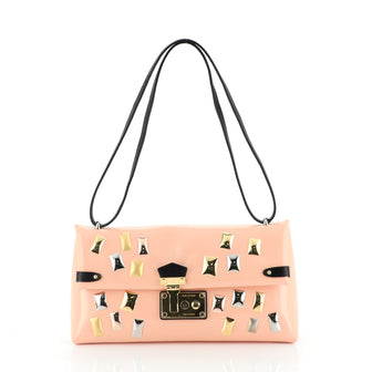 Louis Vuitton Sac Triangle Handbag Embellished Glazed Calfskin PM