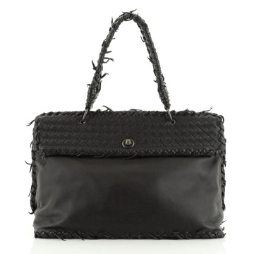 Tiina Bag Fringe Leather with Intrecciato Detail Large
