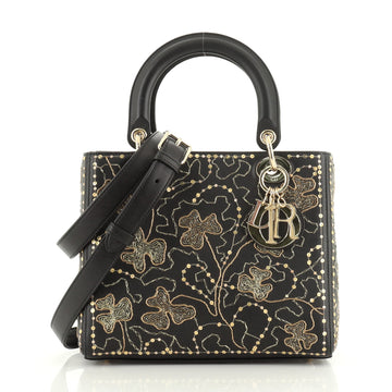 Christian Dior Lady Dior Bag Embroidered Calfskin Medium