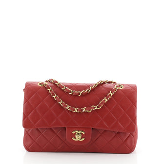 Chanel Vintage Classic Double Flap Bag Quilted Lambskin Medium
