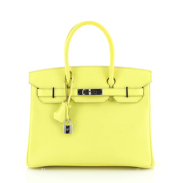 Birkin Handbag Soufre Epsom with Palladium Hardware 30