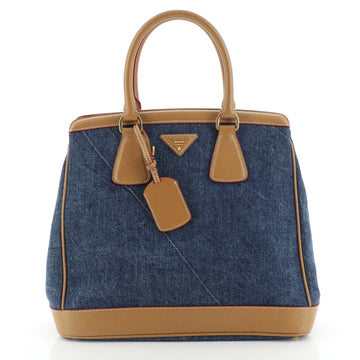 Parabole Handbag Denim and Saffiano Medium
