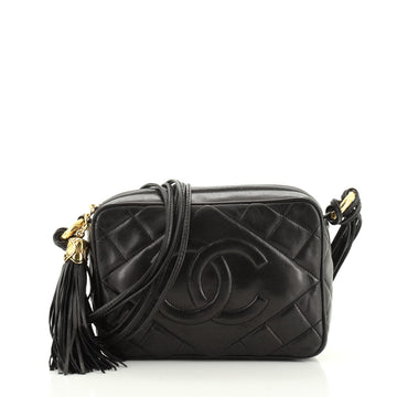 Chanel Vintage Diamond CC Camera Bag Quilted Leather Mini