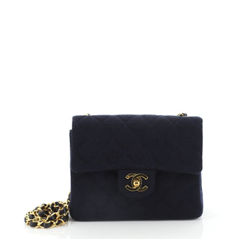 Vintage CC Chain Flap Bag Quilted Jersey Mini