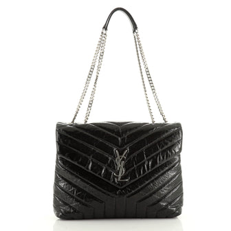 LouLou Shoulder Bag Matelasse Chevron Patent Medium