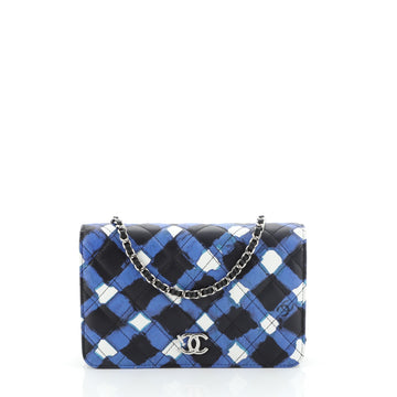 Airlines Wallet on Chain Quilted Printed Leather