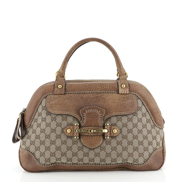Gucci New Pelham Bowler Bag GG Canvas with Leather Large