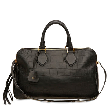 Celine Triptyque Embossed Crocodile Vertical