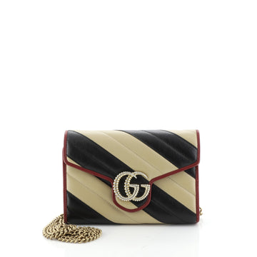 Gucci GG Marmont Chain Wallet Diagonal Quilted Leather Mini