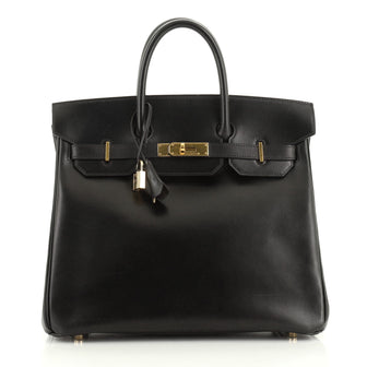 Hermes HAC Birkin Bag Black Box Calf with Gold Hardware 32