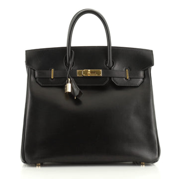Hermes HAC Birkin Bag Black Box Calf with Gold Hardware 32