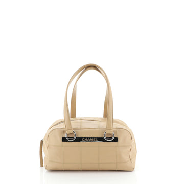 Chanel Square Stitch Bowler Bag Quilted Caviar Medium
