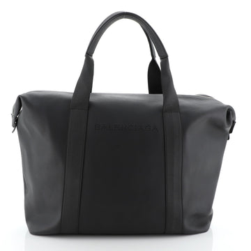Logo Zip Satchel Leather Large