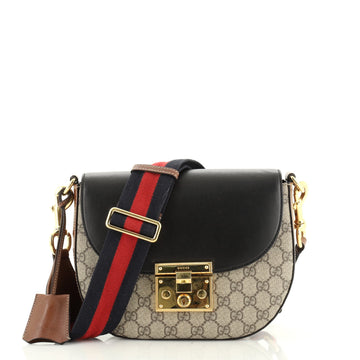 Padlock Saddle Shoulder Bag GG Coated Canvas and Leather Medium