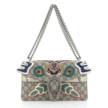 Gucci Dionysus Bag Embroidered GG Coated Canvas with Python Small