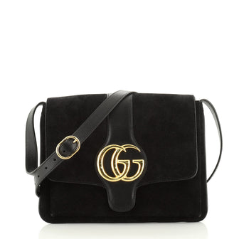 Gucci Arli Shoulder Bag Suede with Leather Medium