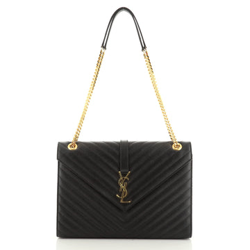 Classic Monogram Envelope Satchel Matelasse Chevron Leather Large