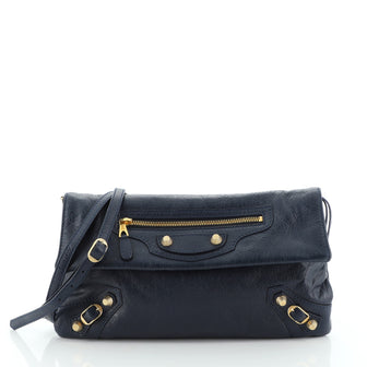 Envelope Strap Clutch Giant Studs Leather