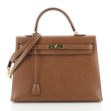 Kelly Handbag Gold Courchevel with Gold Hardware 35