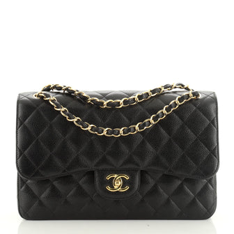 Classic Double Flap Bag Quilted Caviar Jumbo