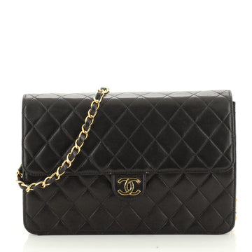 Vintage Clutch with Chain Quilted Leather Medium