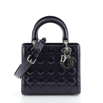 Christian Dior Lady Dior Bag Cannage Quilt Metallic Patent Medium