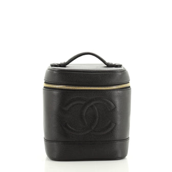 Chanel Vintage Timeless Cosmetic Case Caviar Tall