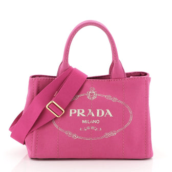 Prada Canapa Convertible Tote Canvas Mini