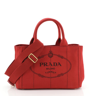 Prada Canapa Convertible Tote Canvas Mini