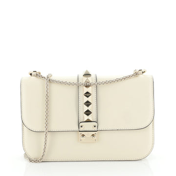 Valentino Glam Lock Shoulder Bag Leather Medium