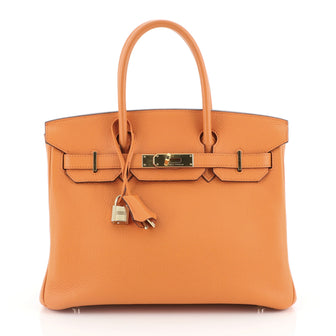 Hermes Birkin Handbag Orange Togo with Gold Hardware 30