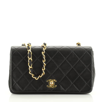 Chanel Vintage Full Flap Bag Quilted Lambskin Mini