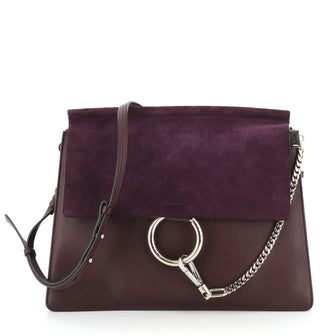Chloe Faye Shoulder Bag Leather and Suede Medium