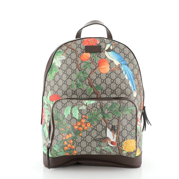 Gucci Zip Pocket Backpack Tian Print GG Coated Canvas Medium