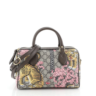 Gucci Boston Bag Bengal Print GG Coated Canvas Medium