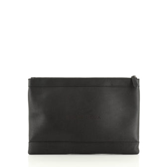 Balenciaga Navy Zip Pouch Leather Large