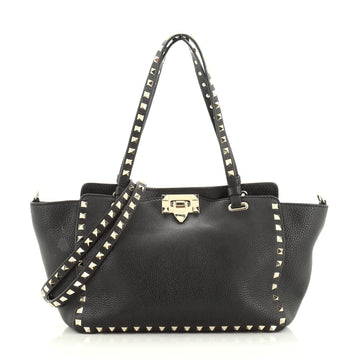 Valentino Rockstud Tote Pebbled Leather Small