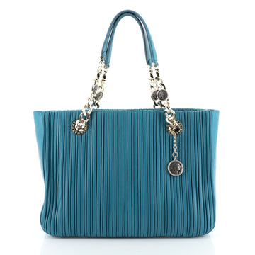 Bvlgari Monte Plisse Tote Pleated Leather Medium
